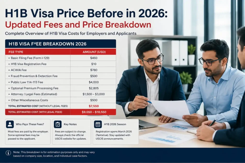 H1B Visa Price Before in 2026 Updated Fees and Price Breakdown